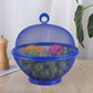 Fruits Bowl Basket Apple Shape Mesh with lid Tabletop Vegetable Holder Keep Unwanted Pets & Insects Out Kitchen Dishwashing Drain Basket