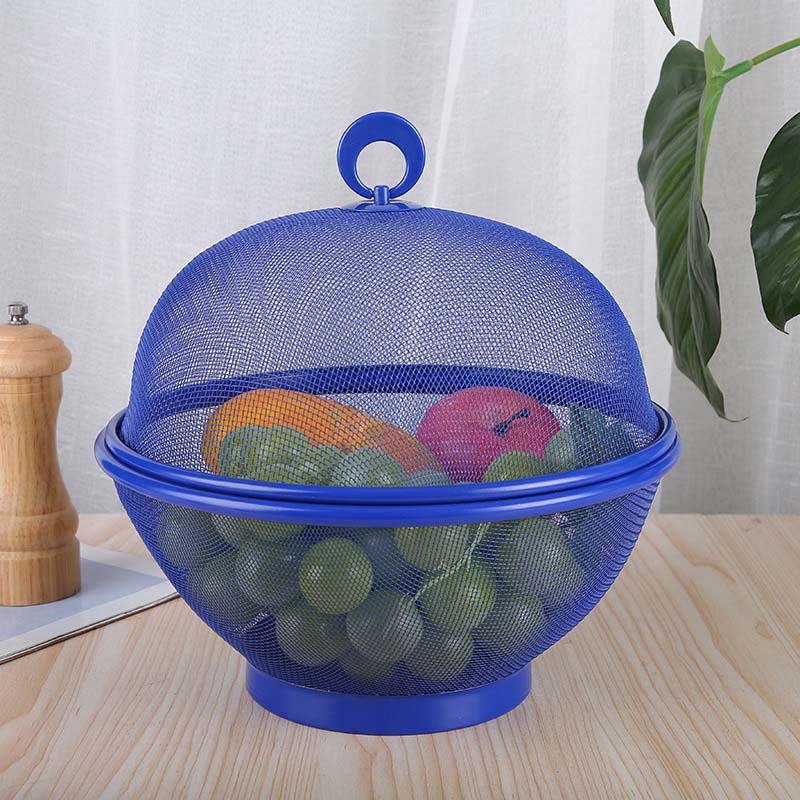 Fruits Bowl Basket Apple Shape Mesh with lid Tabletop Vegetable Holder Keep Unwanted Pets & Insects Out Kitchen Dishwashing Drain Basket