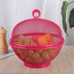 Fruits Bowl Basket Apple Shape Mesh with lid Tabletop Vegetable Holder Keep Unwanted Pets & Insects Out Kitchen Dishwashing Drain Basket