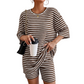 Women's Striped Knit Lounge Set