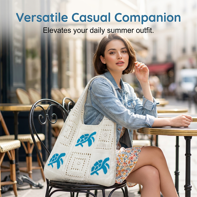 🎁2026 New Arrivals 50% OFF💥Turtle Pattern Crochet Tote Bag