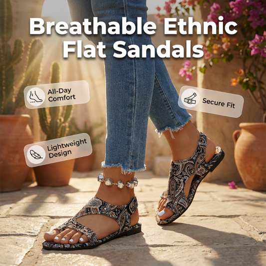 Women's Ethnic Flat Slide Sandals