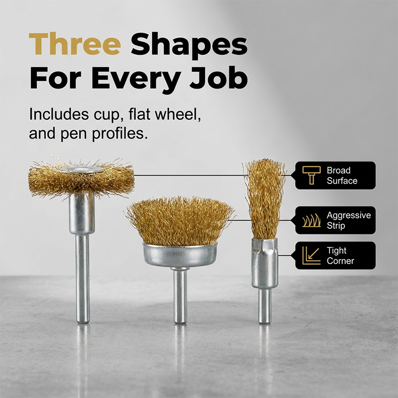 Wire Brush Wheel Set for Drill