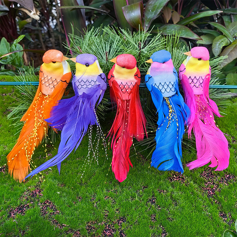 12 PCS Artificial Feathered Birds with Clips