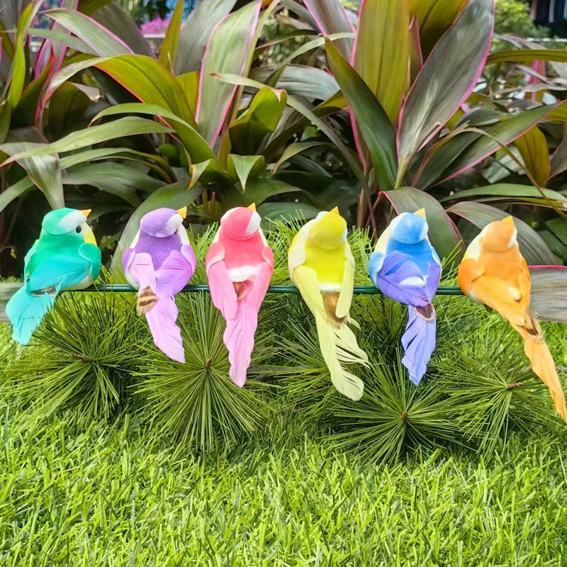 12 PCS Artificial Feathered Birds with Clips