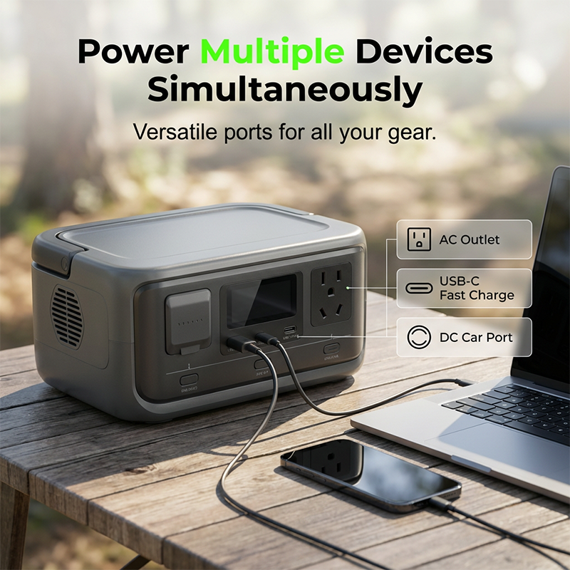 ⚡Portable Power Station, 256Wh LiFePO4 Battery, 300W (Max 600W) Solar Generator, <20 ms UPS, 100W USB-C Output, 3,000 Charge Cycles—For Camping, Outdoor Activities, Travel, Emergencies, Gamers, and Festivals