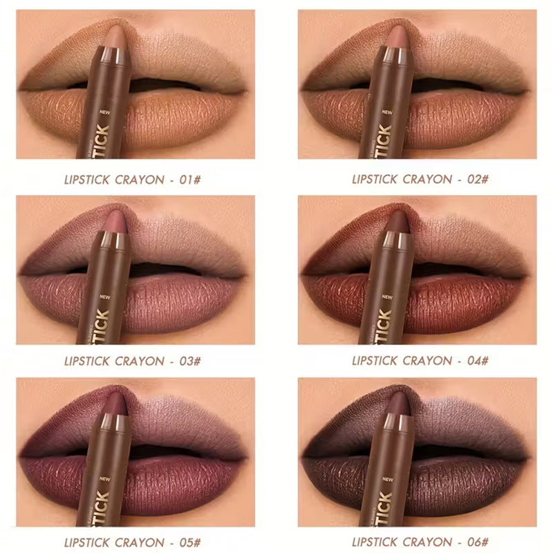 🎉 LIMITED TIME 50% OFF! 💄 Long-Lasting Matte Lip Crayon for Women – 2-in-1 Liner & Lipstick – Hydrating, Non-Drying & Precision Triangular Tip – 6 Colors ✨