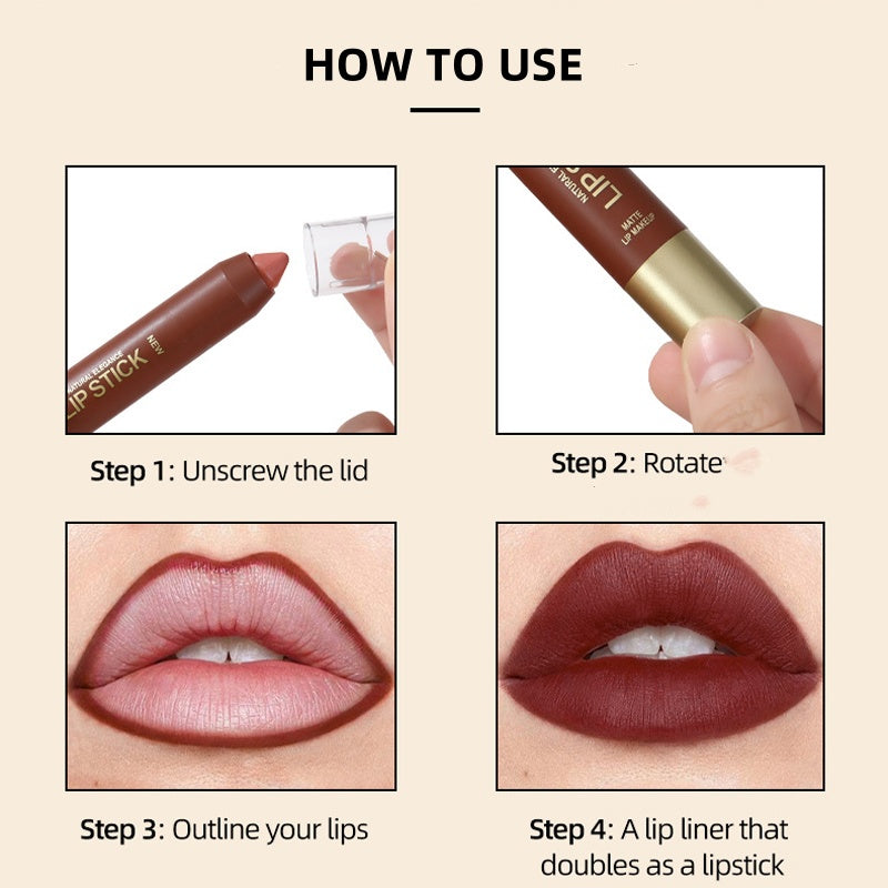 🎉 LIMITED TIME 50% OFF! 💄 Long-Lasting Matte Lip Crayon for Women – 2-in-1 Liner & Lipstick – Hydrating, Non-Drying & Precision Triangular Tip – 6 Colors ✨