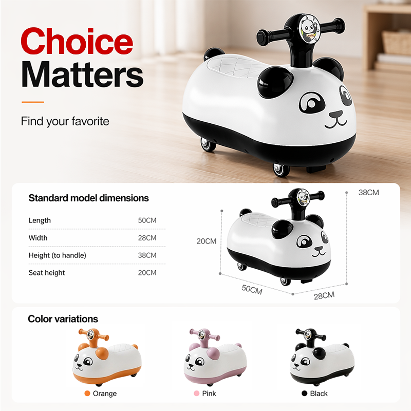 📢📢50% OFF !! ⏰Panda Baby Ride-On Sliding Car with Music and Lights