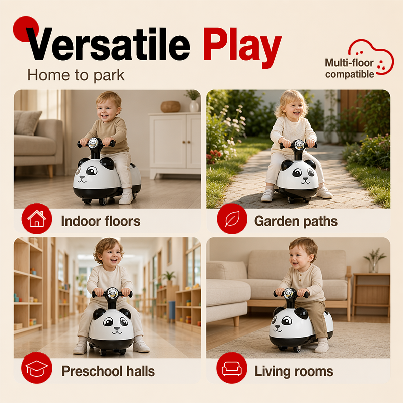 📢📢50% OFF !! ⏰Panda Baby Ride-On Sliding Car with Music and Lights