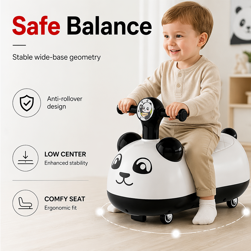 📢📢50% OFF !! ⏰Panda Baby Ride-On Sliding Car with Music and Lights