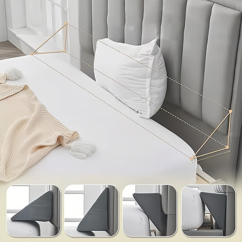 Bed Wedge Pillow for Headboard with Side Pockets