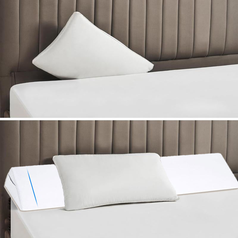Bed Wedge Pillow for Headboard with Side Pockets