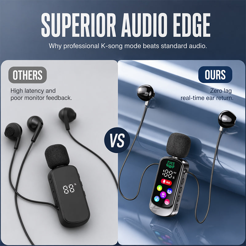 📢📢50% OFF !! ⏰Bluetooth Karaoke Headset with Secure Collar Spring Clip