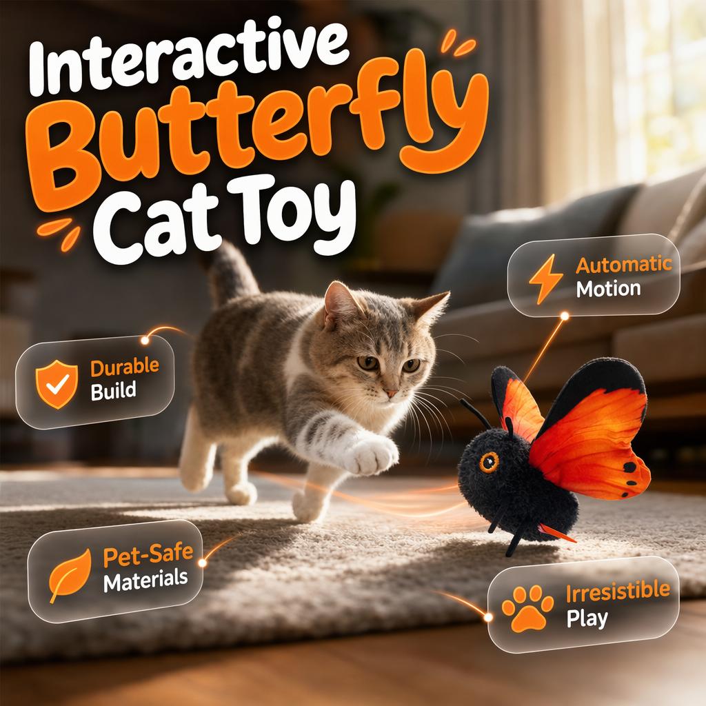 🦋 50% OFF! 🐱 Smart Sensing Butterfly Toy – Motion-activated & interactive cat fun ✨
