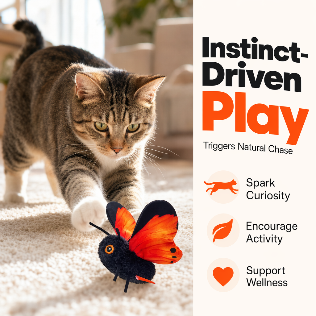 🦋 50% OFF! 🐱 Smart Sensing Butterfly Toy – Motion-activated & interactive cat fun ✨