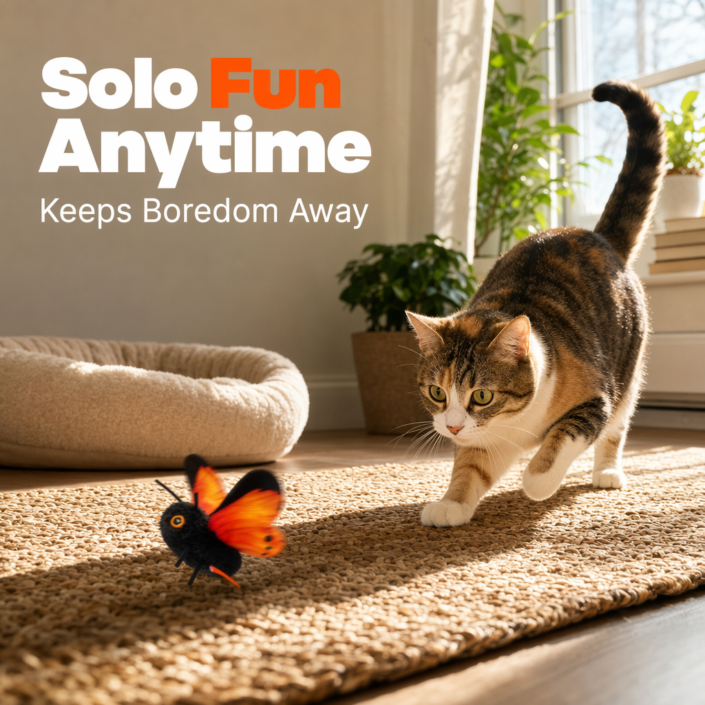 🦋 50% OFF! 🐱 Smart Sensing Butterfly Toy – Motion-activated & interactive cat fun ✨