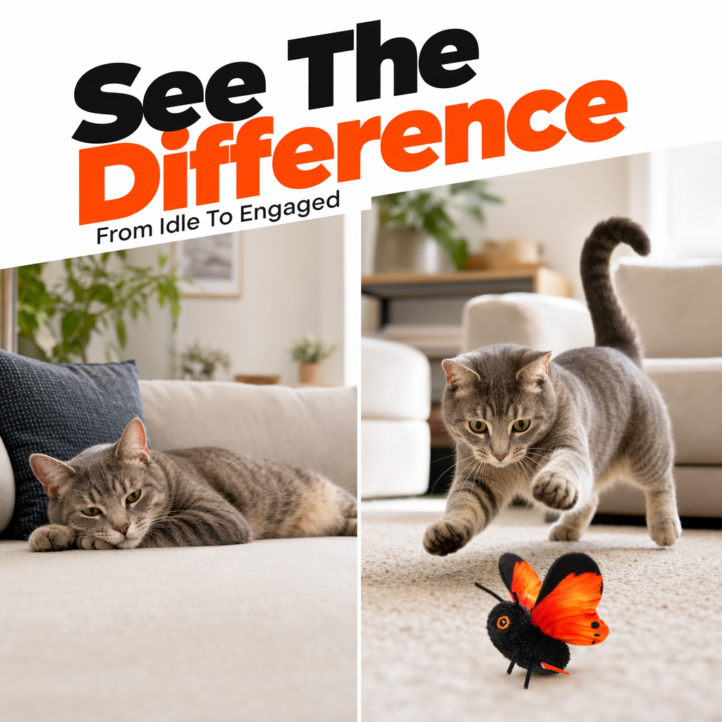 🦋 50% OFF! 🐱 Smart Sensing Butterfly Toy – Motion-activated & interactive cat fun ✨