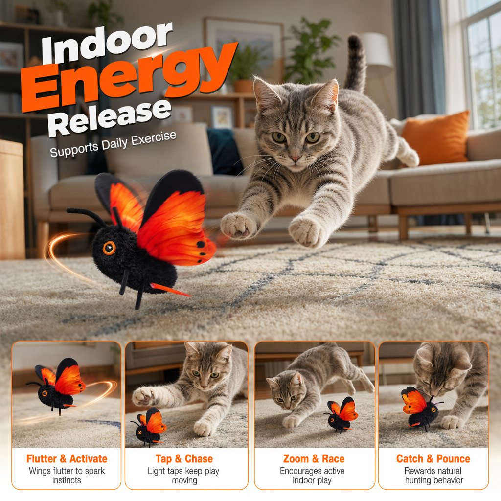 🦋 50% OFF! 🐱 Smart Sensing Butterfly Toy – Motion-activated & interactive cat fun ✨