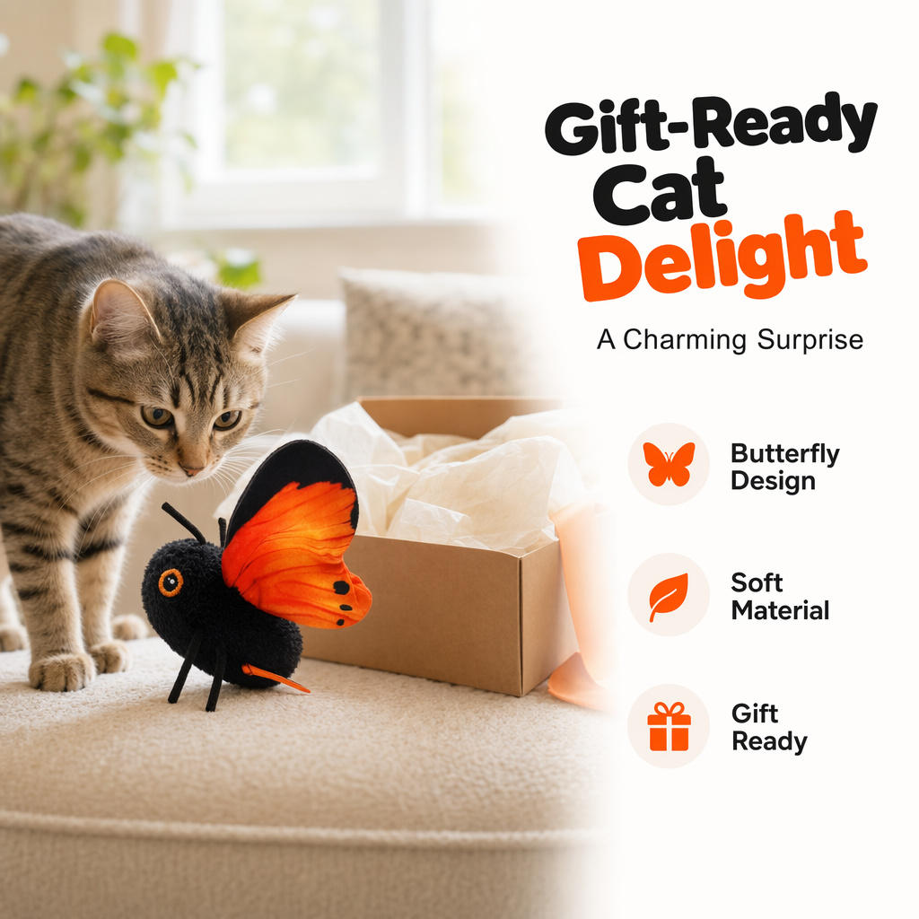 🦋 50% OFF! 🐱 Smart Sensing Butterfly Toy – Motion-activated & interactive cat fun ✨