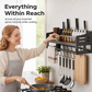 Wall-Mounted Kitchen Rack with Spice Shelf