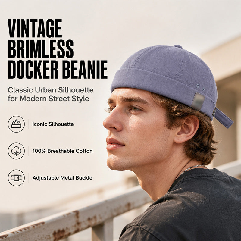 Unisex Adjustable Brimless Docker Hat 🧢 A Laid-Back Look That Fits Just Right ✨