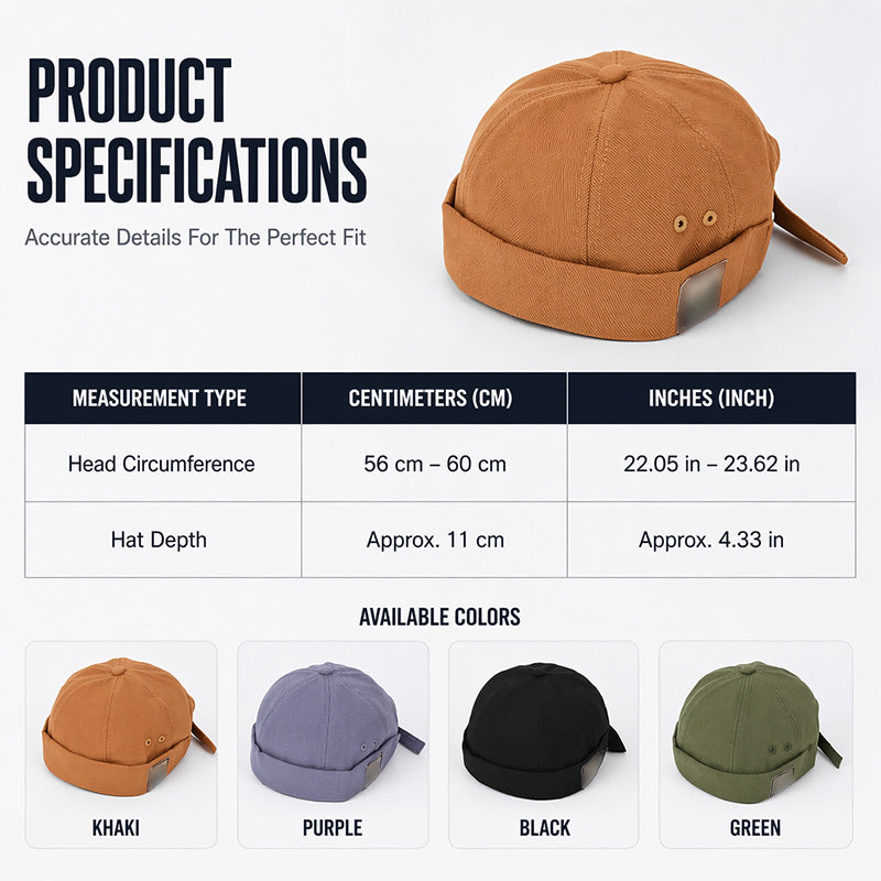 Unisex Adjustable Brimless Docker Hat 🧢 A Laid-Back Look That Fits Just Right ✨