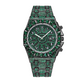 ⌚ Men's Luxury Sparkling Quartz Watch — Diamond-Inlaid Sunray Dial with Fluted Bezel