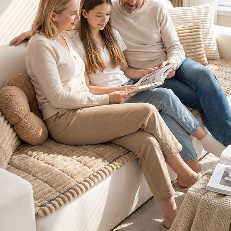 🛋️ Quilted Corduroy Non-Slip Sofa Cushion – Thick & Soft Furniture Protector with Anti-Slip Backing, Fits 2/3/4 Seater Sofas 🧵✨