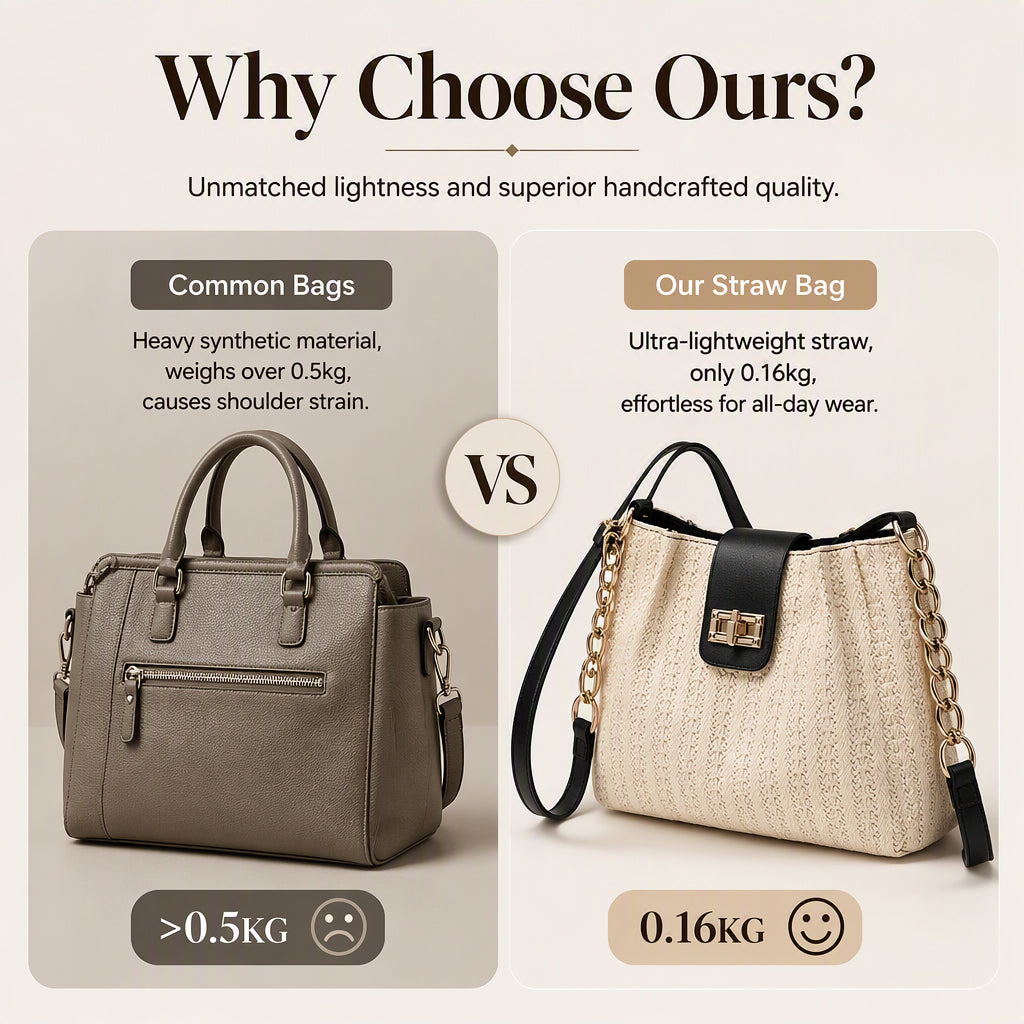 🌿 From Office to Beach – Spacious Woven Straw Shoulder Bag. Fits Laptop, Lunch & More. 50% Off. UK Stock
