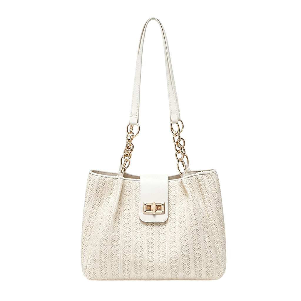 🌿 From Office to Beach – Spacious Woven Straw Shoulder Bag. Fits Laptop, Lunch & More. 50% Off. UK Stock