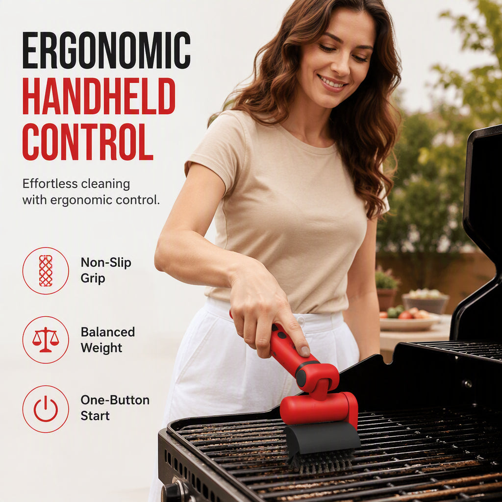 ⚡ Electric BBQ Grill Cleaning Brush – Cordless Rechargeable BBQ Scraper