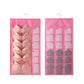 🧦 Double-Sided Hanging Storage Organizer – 24 Pockets, Breathable Fabric, Perfect for Underwear, Socks & Accessories 🏠