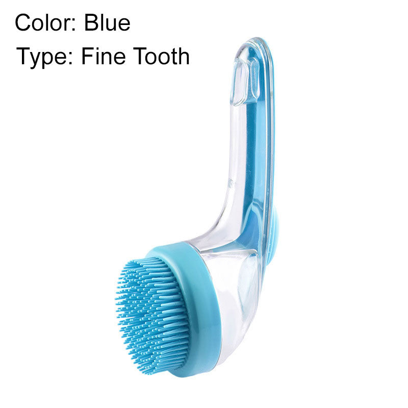 Pet Bath Brush with Long Handle & Shampoo Dispenser