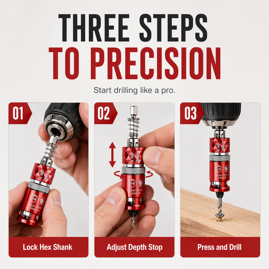 🔧 2026 Sale — Over 3200 Sold! ⚙️ Semi-Automatic Countersink Drill Bits Set