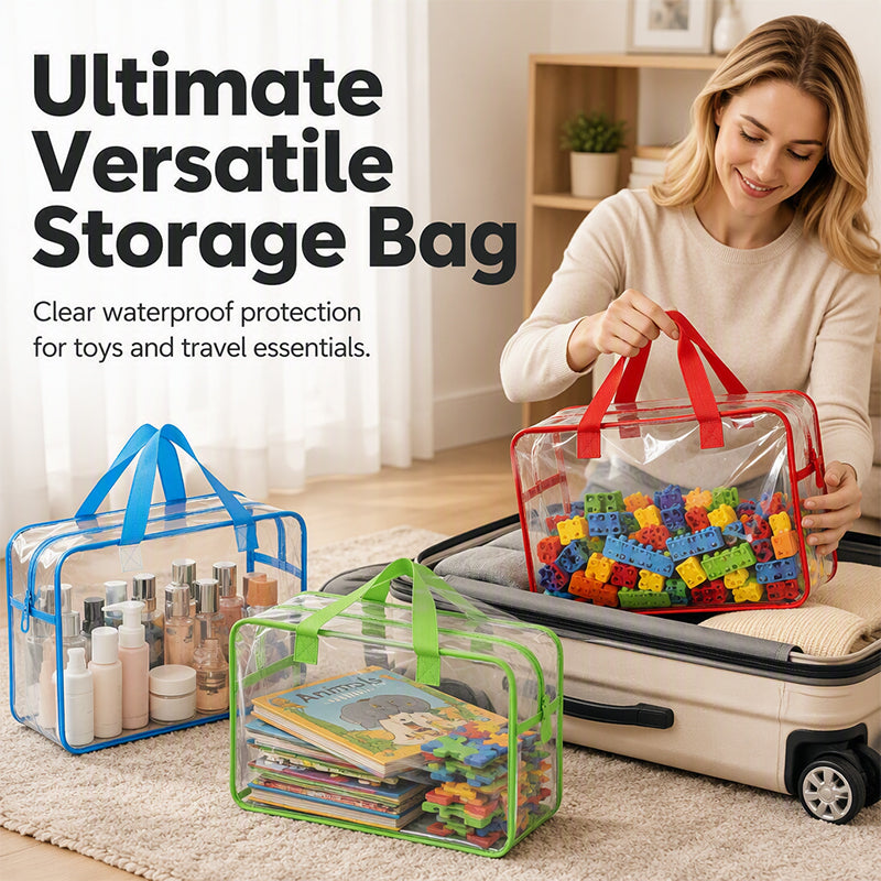 🧸 50% OFF NOW! 🚗 Transparent PVC Toy Storage Bag – Clear, waterproof & durable – Keeps blocks, cars & dolls tidy ✨