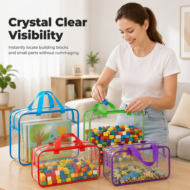 🧸 50% OFF NOW! 🚗 Transparent PVC Toy Storage Bag – Clear, waterproof & durable – Keeps blocks, cars & dolls tidy ✨