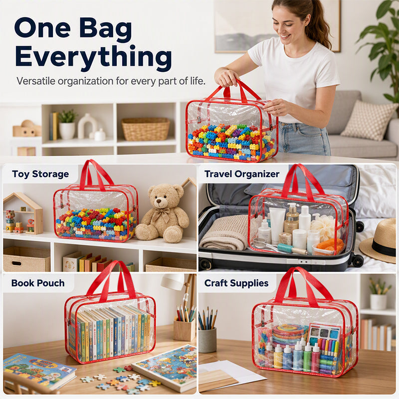 🧸 50% OFF NOW! 🚗 Transparent PVC Toy Storage Bag – Clear, waterproof & durable – Keeps blocks, cars & dolls tidy ✨