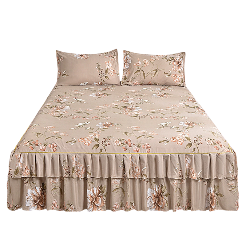 🌸 50% OFF! ✨ 3-Piece Floral Ruffled Bed Skirt Set – Elegant Ruffle Design, Fade-Resistant Reactive Dyeing & Pilling-Resistant Cotton Blend – Conceals Storage with Designer Charm 🛏️