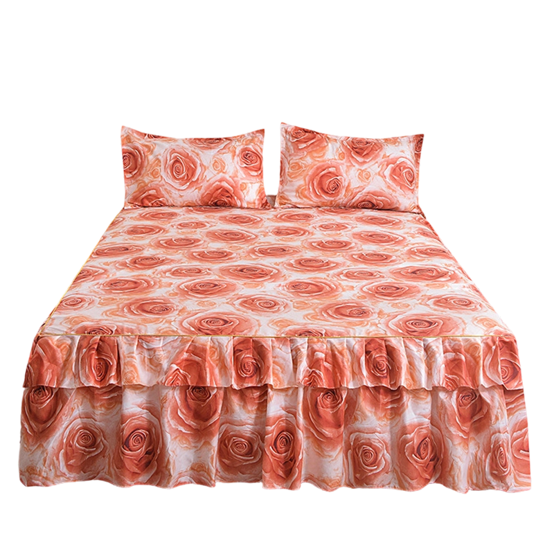 🌸 50% OFF! ✨ 3-Piece Floral Ruffled Bed Skirt Set – Elegant Ruffle Design, Fade-Resistant Reactive Dyeing & Pilling-Resistant Cotton Blend – Conceals Storage with Designer Charm 🛏️