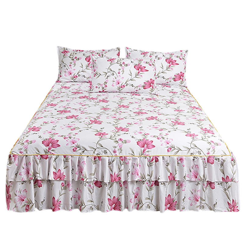 🌸 50% OFF! ✨ 3-Piece Floral Ruffled Bed Skirt Set – Elegant Ruffle Design, Fade-Resistant Reactive Dyeing & Pilling-Resistant Cotton Blend – Conceals Storage with Designer Charm 🛏️