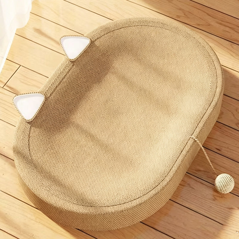 🎉 LIMITED TIME 49% OFF! 🐱 Wear-Resistant Sisal Cat Scratcher Bed – Durable Scratching Surface, Roomy Oval Shape & Included Cat Toy ✨