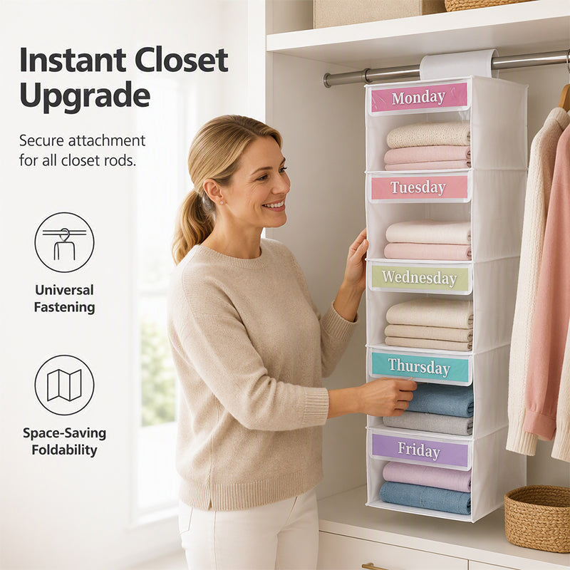 🧺 Save 50%! 🏠 5‑Shelf Hanging Organizer – Space‑saving, sturdy & easy access ✨