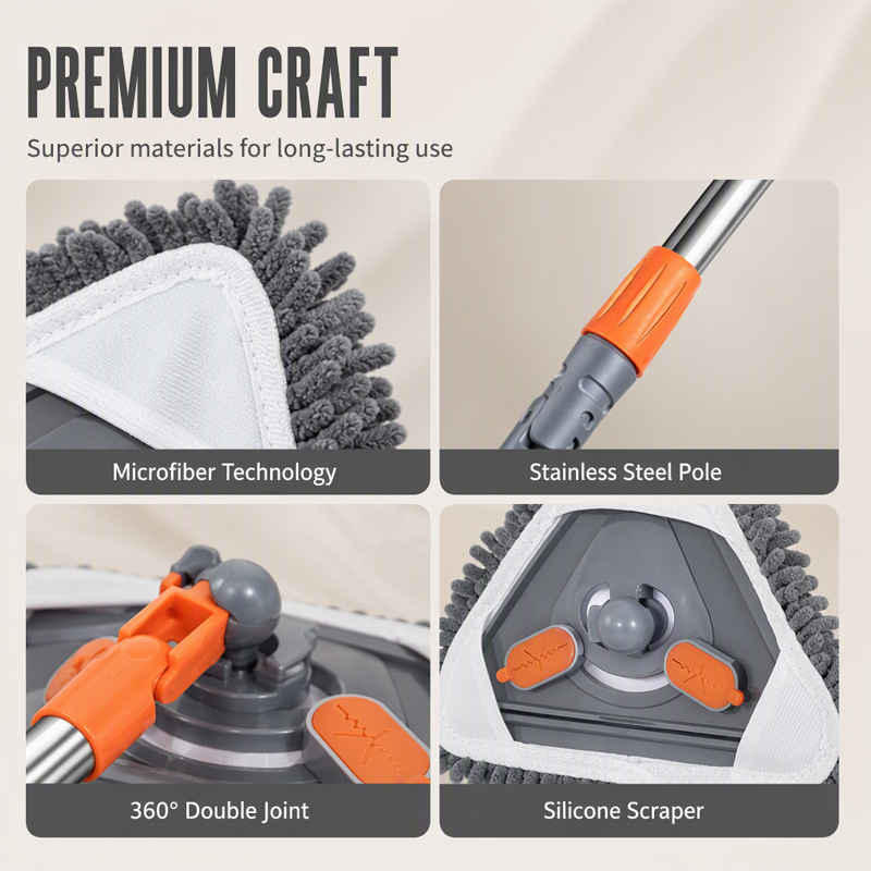 🧹 50% OFF NOW! 🎁 Triangular Cleaning Mop with Extendable Pole – 360° swivel, washable pads & lightweight – Cleans floors, walls & corners with ease ✨