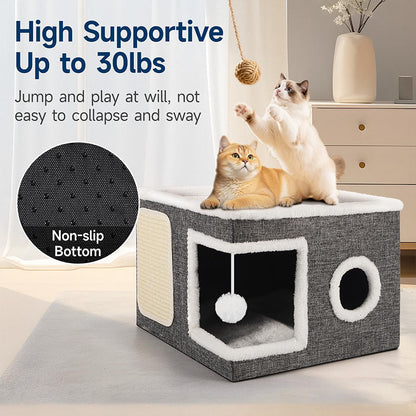 📢📢50% OFF !! ⏰Foldable 2-in-1 Cat Cube House