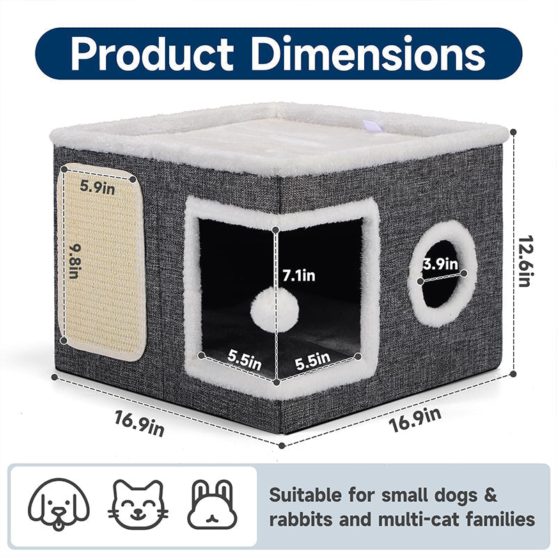 📢📢50% OFF !! ⏰Foldable 2-in-1 Cat Cube House