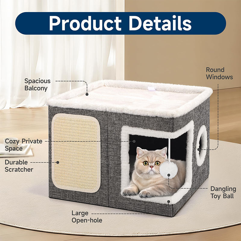 📢📢50% OFF !! ⏰Foldable 2-in-1 Cat Cube House