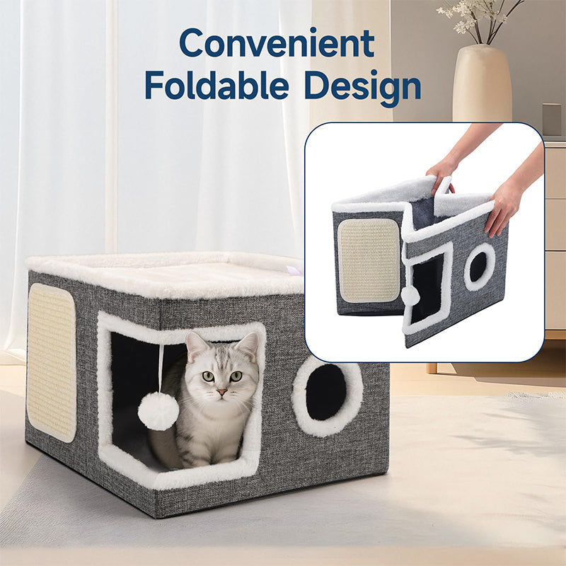 📢📢50% OFF !! ⏰Foldable 2-in-1 Cat Cube House