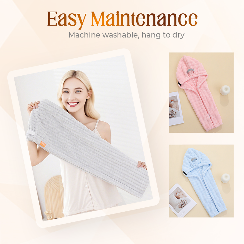 Large Hair Towel with Secure Band For Women