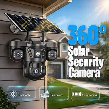 Triple Lens Solar WiFi Security Camera